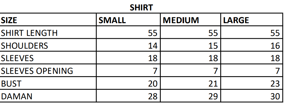Size Chart