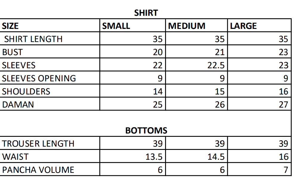 Size Chart