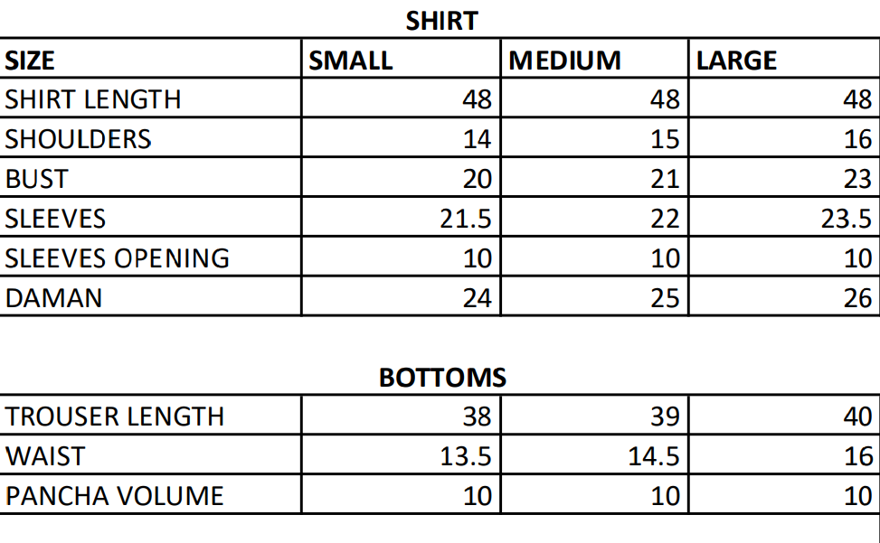 Size Chart
