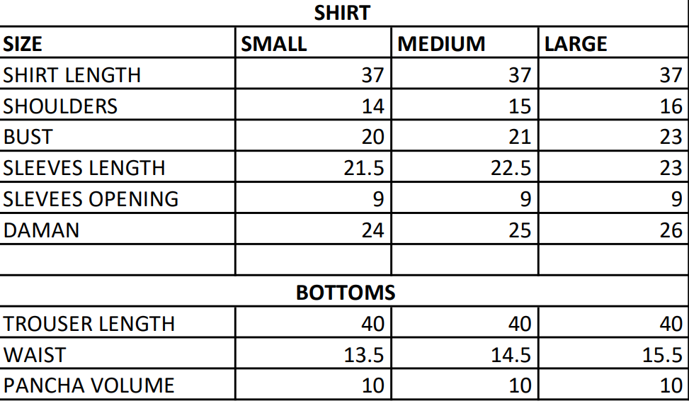 Size Chart