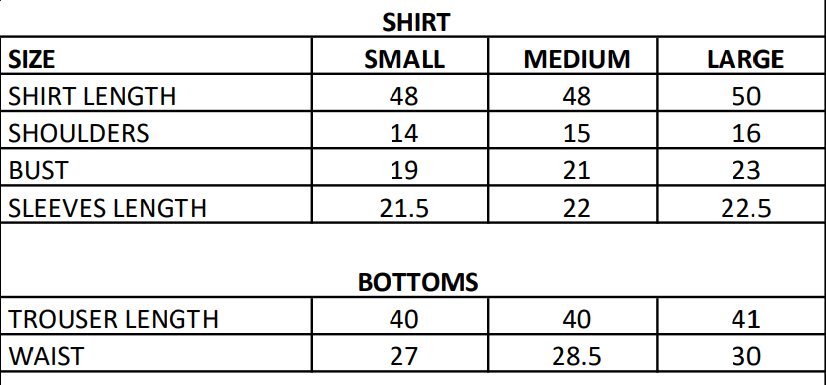 Size Chart